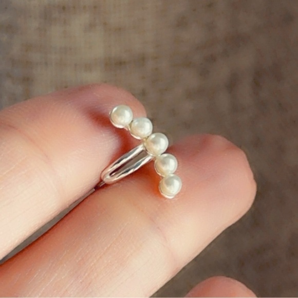 Sterling Silver Pearl Ear Cuff - Picture 5 of 9